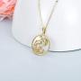14K Solid Gold Mermaid Necklace Whale tail Pendant Necklace Moissanite Necklaces for Women Dainty Pendant Necklace Yellow Gold 18''