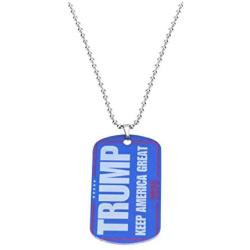 Amosfun 2020 Trump Necklace USA President Pendant Necklace Tag Necklace Accessory Jewelry Gift for Presidential Election Republicans Conservatives Veterans (Style 1)