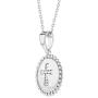 925 Sterling Silver Cross Medal Cubic Zirconia Pendant Necklace for Girls 18''