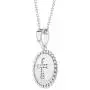 925 Sterling Silver Cross Medal Cubic Zirconia Pendant Necklace for Girls 18'' 925 Sterling Silver Cross Medal Cubic Zirconia Pendant Necklace for Girls 18''