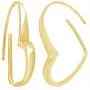 Open Heart Dangle Earrings in 14k Gold Plated 925 Sterling Silver For Women