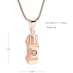 mingkejw Creamtion Jewelry Urn Necklace for Ashes Car Urn Pendant Memorial Necklace Keepsake Jewelry for Human Pet Ashes