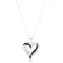 Femme Luxe Black and White Diamond Heart Pendant for Women, 925 Sterling Silver, Giftable Jewelry, Perfect Valentine Gift for Wife, Girlfriend