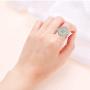 Jewelili 10kt Yellow Gold 2cttw Baguette and Round Diamond Ring