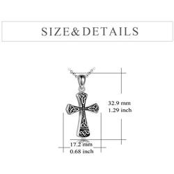 Celtic Cross Urn Necklace for Ashes Sterling Silver Cremation Memorial Jewelry Vintage Religious Jewelry