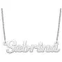 LuxglitterLin Name Necklace Personalized Initial Necklace Stainless Steel Curb Link Chain Jewelry for Women Men