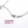 LONAGO Jewelry Moments Slider Snake Chain Charm Bracelet 925 Sterling Silver Sliding Clasp Adjustable Link Fit Pandora Charm Bead Birthday Gift for Women Mom