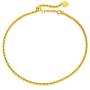 18K Italian Solid Gold Rope Chain Bracelet with Freely Sliding Bead, Gold Women Braided Rope Chain Bracelet Jewelry Gifts for Her, 8.5 Inch