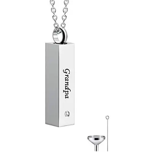 Cat Eye Jewels Memorial Cremation Ash Urn Bar Pendant Necklace for Ashes Holder Keepsake with Funnel Kit Cat Eye Jewels Memorial Cremation Ash Urn Bar Pendant Necklace for Ashes Holder Keepsake with Funnel Kit