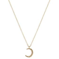 LOYATA Moon Pendant Necklace, 14K Gold Plated Coin Pendant Necklace New Moon Crescent Moon Full Moon Open Circle Hammered Pendant Necklaces for Women