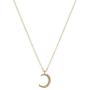 LOYATA Moon Pendant Necklace, 14K Gold Plated Coin Pendant Necklace New Moon Crescent Moon Full Moon Open Circle Hammered Pendant Necklaces for Women
