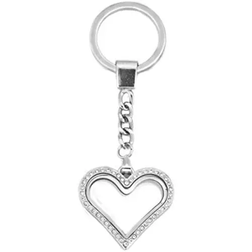 Charmed Craft Floating Charm Living Memory Lockets Keychain Magnetic Glass Key Ring Jewelry (Regular Heart) Charmed Craft Floating Charm Living Memory Lockets Keychain Magnetic Glass Key Ring Jewelry (Regular Heart)