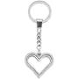 Charmed Craft Floating Charm Living Memory Lockets Keychain Magnetic Glass Key Ring Jewelry (Regular Heart)