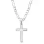 XP Jewelry Mens Sterling Silver Cross Pendant Figaro Chain Necklace Italian Made - Choose Width and Length XP Jewelry Mens Sterling Silver Cross Pendant Figaro Chain Necklace Italian Made - Choose Width and Length