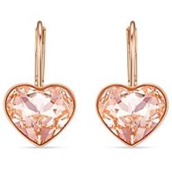 SWAROVSKI Womens Bella Heart Earrings Collection, Pink Crystals, Clear Crystals