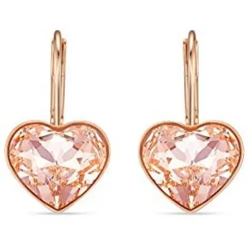 SWAROVSKI Womens Bella Heart Earrings Collection, Pink Crystals, Clear Crystals