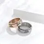 ALEXTINA Mens Womens Stress Relief Stainless Steel 8MM Spinner Ring Animal Cat Band