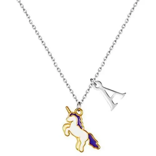 Joycuff Personalized Unicorn Birthday Gifts for Girls 18K Real Gold Necklaces for Her Daughter Sister Niece Granddaughter Initial Letter Joycuff Personalized Unicorn Birthday Gifts for Girls 18K Real Gold Necklaces for Her Daughter Sister Niece Granddaughter Initial Letter