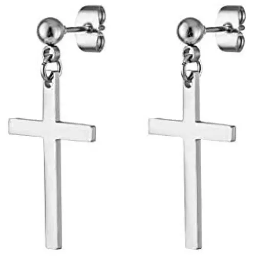 Mens Women Punk Stainless Steel Triangle Shape Design Hoop Earrings