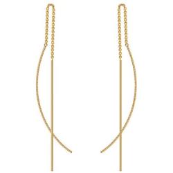 Cruved Threader Earrings 14K Gold Plated Lightweight Drop Dangle Tassel Threader Earrings for Women Simple Fahsionable Jewelry Gifts for Girls