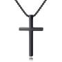 Reve Simple Stainless Steel Cross Pendant Chain Necklace for Men Women, 20-22 Inches Link Chain