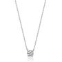 Platinum or Gold-Plated Sterling Silver Round-Cut Swarovski Zirconia Solitaire Pendant Necklace