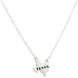 Lux Accessories NY TX FL CA US State Metal Novelty Charm Text Necklace