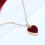 TseanYi Satin Ribbon Necklace Choker Layering Heart Pendant Necklace Chain Short Boho Clavicle Chain Necklace Jewelry for Women and Girls (Red)