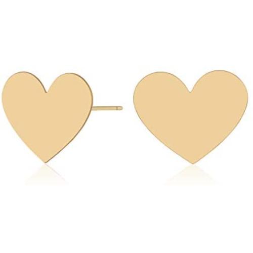 NIEVOS JEWELRY 24k Gold Plated Earring 24k Gold Plated, Thin Design Heart Shaped Earring. Love And Joy Handmade Gift Jewelry Made By Women Designer Love For Her
