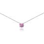Sterling Silver Light Rose Solitaire Choker Necklace Made with Swarovski Crystal