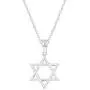 In Season Jewelry Rhodium Plated Plain Small Star of David Necklace Jewish Girls Kids Pendant 16''