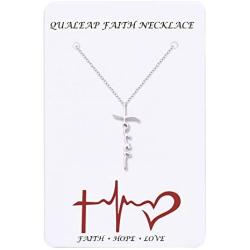 QUALEAP Faith Cross Necklace for Women & Girls – Cross Pendant Necklace, Religious Jewelry