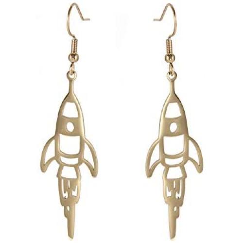 cooltime Stainless Steel Rocket Dangle Earrings for Girls and Women - Science Earrings Unique Gift for Girls