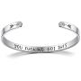 Popeoiuh Inspirational Bracelets for Women Stainless Steel Engraved Personalized Mantra Quote Cuff Bangle Encouragement Jewelry Gift for Teen Girls Boy Friend Men