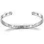 Popeoiuh Inspirational Bracelets for Women Stainless Steel Engraved Personalized Mantra Quote Cuff Bangle Encouragement Jewelry Gift for Teen Girls Boy Friend Men