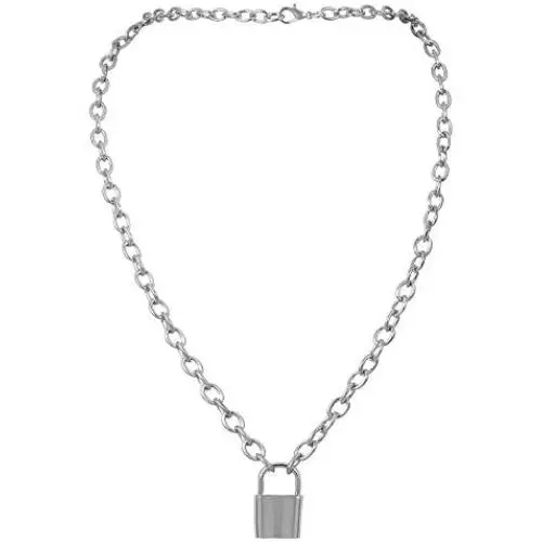 Lock Necklace for Women Men Lock Chain Necklace Gold Padlock Necklace Punk Necklace Jewelry Gift Lock Necklace for Women Men Lock Chain Necklace Gold Padlock Necklace Punk Necklace Jewelry Gift