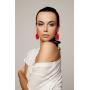 XIJIN 6 Pairs Tassel Earrings for Women Girls Bohemian Red Tassel Dangle Earrings Statement Acrylic Earrings Set