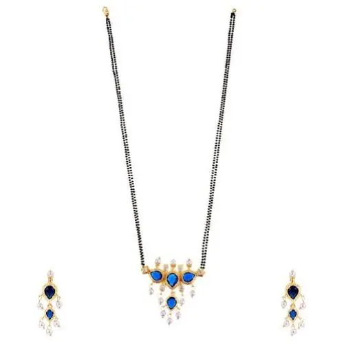 Efulgenz Mangalsutra Indian Traditional Crystal Rhinstone Kundan Gold Plated Pendant Necklace Earring Jewellery Set Efulgenz Mangalsutra Indian Traditional Crystal Rhinstone Kundan Gold Plated Pendant Necklace Earring Jewellery Set