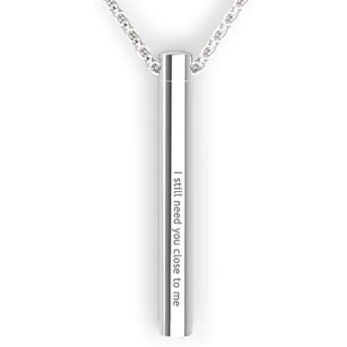 Ristake Urn Necklace for Ashes, Memorial Cremation Jewelry Stainless Steel Keepsake Jewelry