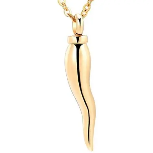 AIWENXI Italian Horn Cremation Jewelry for Ashes Stainless Steel Urn Necklace for Ashes Keepsake Memorial Pendant Locket AIWENXI Italian Horn Cremation Jewelry for Ashes Stainless Steel Urn Necklace for Ashes Keepsake Memorial Pendant Locket