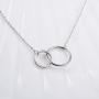XYM Mother Daughter Necklace - Sterling Silver Two Interlocking Infinity Double Circles
