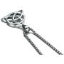 MPRAINBOW 316L Stainless Steel Irish Celtic Knot Trinity Necklace for Men Boy,Triquetra Trinity Triangle Pendant Necklace,Good Luck Vintage Irish Trinity Jewelry,24'' Box Chain