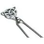 MPRAINBOW 316L Stainless Steel Irish Celtic Knot Trinity Necklace for Men Boy,Triquetra Trinity Triangle Pendant Necklace,Good Luck Vintage Irish Trinity Jewelry,24'' Box Chain