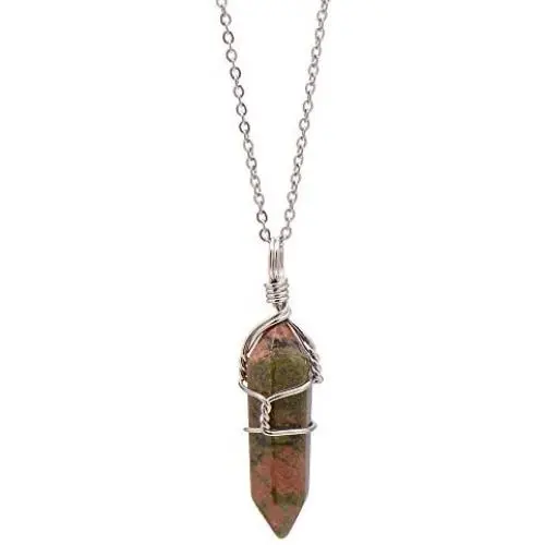 Paialco Jewelry Hand Wired Natural Crystal Healing Point Chakra Pendant Necklace 18'' Paialco Jewelry Hand Wired Natural Crystal Healing Point Chakra Pendant Necklace 18''