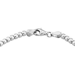 Miabella 925 Sterling Silver Organic Cube Bead Chain Bracelet for Women Men, 6.5, 7, 7.5, 8, 8.5 Inch Handmade in Italy