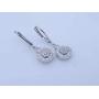 0.15 Carat (ctw) Round White Diamond Ladies Cluster Style Drop Earrings, Sterling Silver