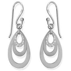 Boma Jewelry Triple Teardrop Multi-Finish Dangle Earrings