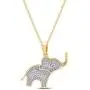1/10 Carat CT.t.w Round Cut White Natural Diamond Elephant Pendant Necklace in 14K Gold Over Sterling Silver 1/10 Carat CT.t.w Round Cut White Natural Diamond Elephant Pendant Necklace in 14K Gold Over Sterling Silver