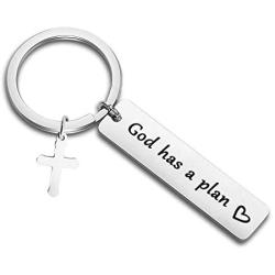 Zuo Bao Religious Gifts Inspirational Quote Keychain God Has a Plan Christian Jewelry for Friend Family Member Faith Keyring