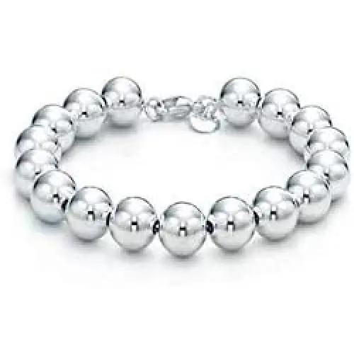 925 Sterling Silver 4MM-10M Italian Bead Ball Chain Bracelet- Handmade Bead Italian Bracelet, Silver Bead Bracelet for Women, 6.5, 7, 7.5, 8 Inch Bracelets